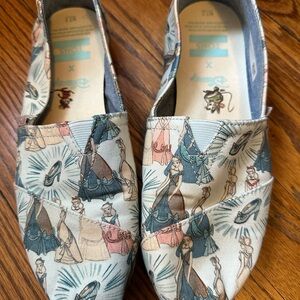 TOMS Women's Blue Disney Cinderella Slip-On Shoes